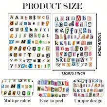 8/4/1pc Vintage Magazine Letter Stickers, Ransom Letter Scrapbook Sticker Set, Decorative Planner Letter Stickers, Suitable For Scrapbooking, Junk Journal, DIY Crafts, Laptop, Water Bottle And Planner Decoration, Back To School, New Year, Graduation Gift - Multicolor - View 6