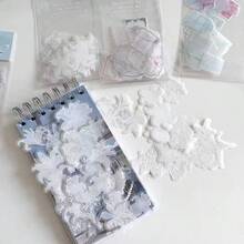Selbstklebendes Pergament-Scrapbooking-Materialpaket, enthält Blumen- und Schmiedeeisen-Stil-Ränder, für Collage-Dekoration - A - Übersicht 5