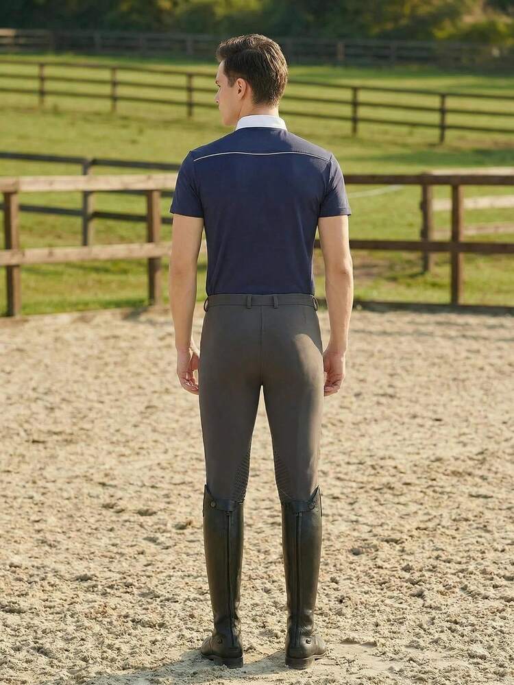 Half Silicone Horse Riding Pants Breeches Soft Breathable Half Breeches Unisex Equestrian Pants - Grey - View 5