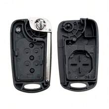 Carcasa de reemplazo de llave de coche con chip de entrada sin llave de 3 botones en color negro, compatible con Kia y SsangYong, por favor compare el tamaño de la llave original antes de comprar - A - Ver 6