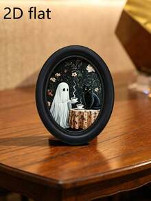 1pc Halloween Ghost Coffee & Black Cat Wall Decor - Perfect For Halloween Parties, Trick Or Treating, Horror Themed Parties, Halloween Candy Parties, Cosplay, Costume Parties, Themed Parties, Vintage Parties And Haunted House Decorations. - One Size Fits All - View 8