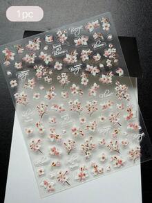 1pc Spring & Summer Cherry Blossom Face Makeup Stickers, New Pink Cherry Blossom Floral Decor Stickers For Warm Spring, Suitable For Ancient Costume Photography, Stage Performance Makeup, Self-Adhesive And Easy To Use - Multicolor - View 4