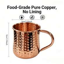 CINEYO 1/2/4 Pure Copper Mugs - Hand-Forged Copper Moscow Mugs With Handles, Copper Cups - Suitable For Hot And Cold Drinks, Coffee, Parties, Gatherings, Weddings, Restaurants, Camping And Household Use. Inspired By Medicine - Gift Set,Mug, Water Cup - Multicolor - View 5
