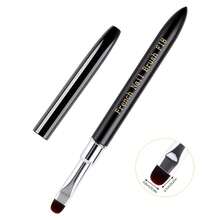 Nail Brush, 2-In-1 French Tip & Nail Edge Cleaning Brush, Suitable For Gel Nail Polish, Professional Nail Art Tool, Wooden Handle (French F18) - Black - View 6