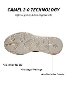 CAMEL CROWN Men's Outdoor Non-Slip Casual Spring Breathable Mesh Slip-On Walking Shoes - Light Grey - View 6