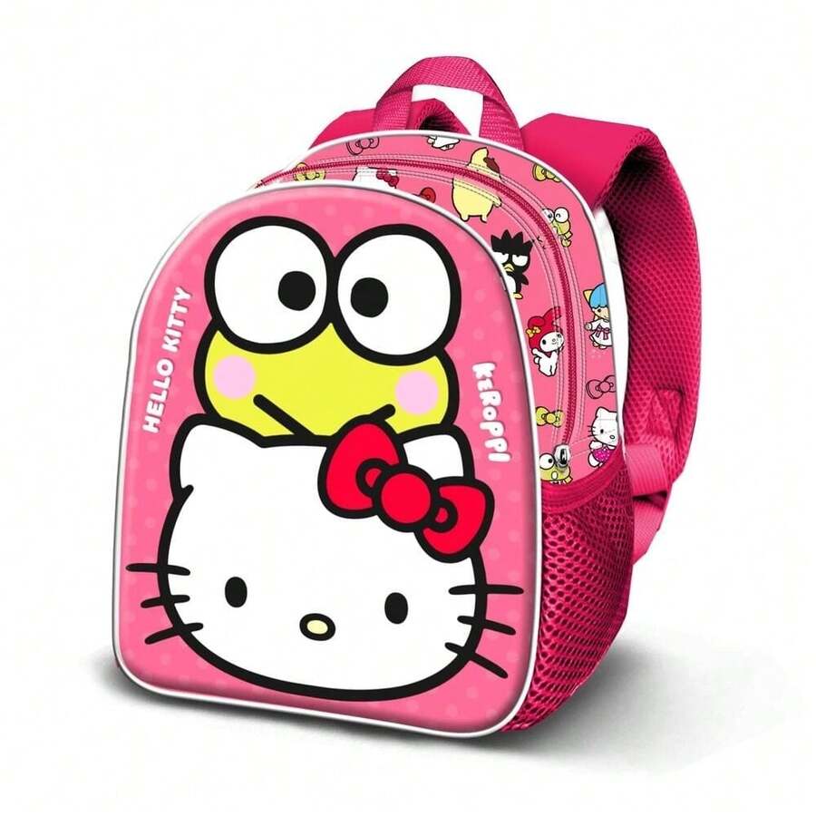 Hello Kitty Safta 3D趣味學前兒童背包,尺寸31x26x11厘米,正面壓紋設計,1個隔層,側面網袋,加厚背墊和肩帶 - 選項14 - 查看 1