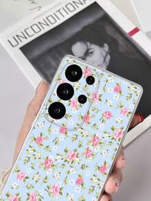 1pc Transparent TPU Shockproof Floral Pattern Phone Case Compatible With Samsung Galaxy S23 Ultra/A14/A24 Android Phone, Note 12 Pro/Pixel 8/8 Pro/9 Pro XL Android Phone - Multicolor - View 2