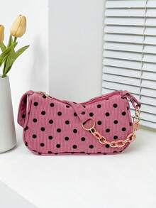 Solid Color Cloud Pleated Minimalist Fashionable Shoulder Bag - Hot Pink - View 4