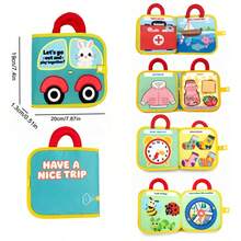Infant & Toddler Educational Cloth Book, Early Learning 3D Tear-And-Stick Game, Teething Toy - Multicolor - View 2