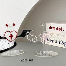 Cute Angel Devil Wing Acrylic Photo Card Stand, Kawaii Idol Photocard Holder Display Stand, Light Chaser Desktop Decor Picture Frame For Idol Photocard, Anime Card Collection - A - View 10