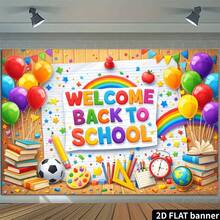 2D Flat Welcome Back To School Themed Banner Background, Suitable For Various Indoor And Outdoor School-Related Activities, Can Be Used As A Multi-Functional Photo Backdrop, Applicable For Campus Events And School Parties - Multicolor - View 7
