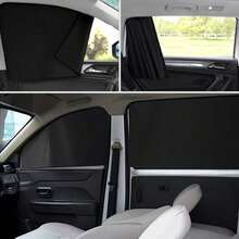 4pcs Magnetic Car Side Window Sunshade, Heat-Insulating Polyester Fiber UV Protection Privacy Sunshade, Polyester Material, Car Window Curtain Accessories, Car Window Sunshade Cover, Sunshade Pattern, Magnetic Curtain, Privacy Curtain, Car Accessories - A - View 6