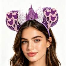 Disney قطعة واحدة إكسسوار شعر ديزني ميكي ماوس الجديد للنساء، عصابة رأس بأذني ميكي ماوس مع فيونكة، إكسسوار شعر لطيف لحفلات أعياد الميلاد وزينة الأزياء - أنماط متعددة - مشاهدة 7