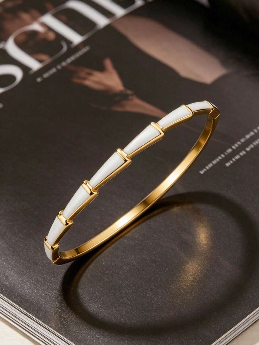 Summer Colorful Snake-Shaped Enamel Bracelet, Multi-Functional Daily & Party Versatile Women's Fashion Bracelet, Titanium Steel Fade-Resistant Jewelry, Perfect Holiday Party Jewelry Gift - Snake-shaped Bracelet - View 1