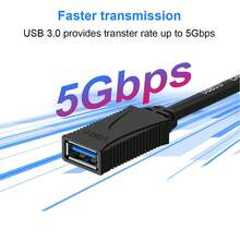 USB3.0 50Gbps 延長線 USB 3.0 延長線 USB 3.0 傳輸線 50Gbps USB 公對母數據線 USB3.0 OTG 延長線 適用於 PC 電視 USB3.0 鍵盤 網路攝影機 遊戲控制器 USB OTG 延長線 - 黑色 - 查看 2
