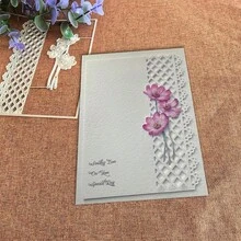 1件格紋與花卉紙藝切割模具，適合紙藝手工、卡片製作、相簿裝飾及其他DIY專案，耐用金屬材質 - 多色 - 查看 3