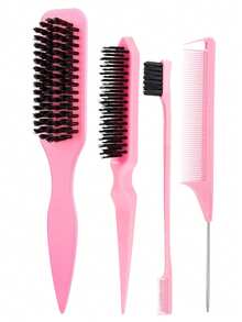 Hair Comb Set Options, Professional Salon Hairdressing Tool Set, For Detangling, Adding Volume And Sectioning, Edge Control Hair Comb Set - Multicolor - View 8