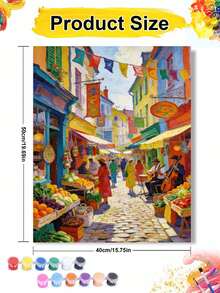 Colorful Street Market Scene DIY Oil Painting By Numbers Painting Crafts Adult Home Decoration 8x12/16x20inch Holiday Gifts Frameless - Sets - View 8