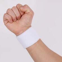 NIKE Unisex One Size Towel Short Wristband, Sweat-Absorbing For Fitness Training, Badminton, Tennis, Basketball Sports - White - View 3