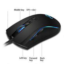 A869 HXSJ RGB Gaming Mouse, Wired Gaming Mouse With 4-Level Adjustable DPI Up To 3200dpi - View 6