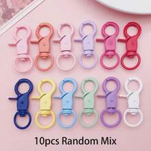 5/10pcs Colorful Coated Spring Snap Hooks With O-Ring, Metal Keychain Accessories, Suitable For DIY Pendants - One Size Fits All - View 6