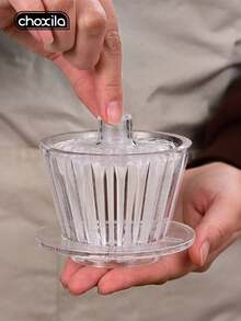 choxila 1pc Plastic Coffee Filter Paper Press, Hand Drip Coffee Filter Paper Assistant, Transparent Cone-Shaped Filter Paper Weight, Suitable For Cone And Cake Filters, Home Brewing Accessory - Clear - View 6