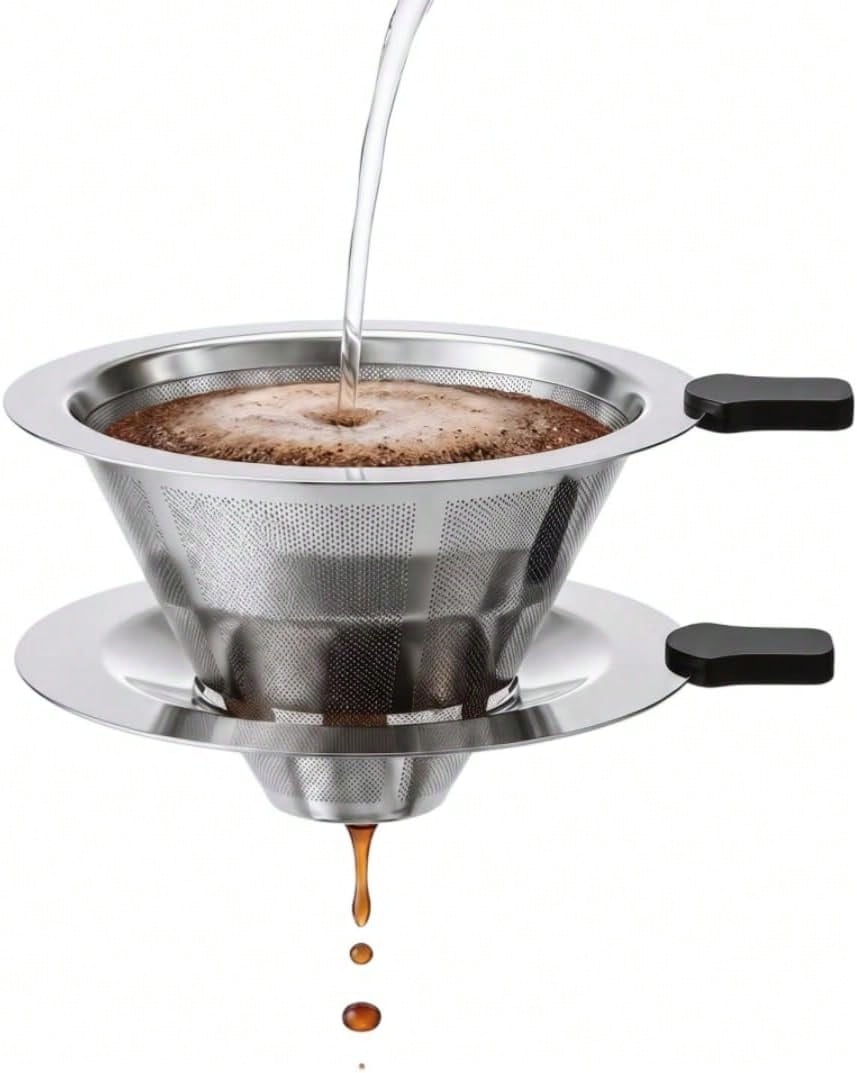 NANSPATH 2-In-1 Immersion &Amp; Pour Over Coffee Maker, Reusable Stainless Steel Coffee Dripper With Detachable Stand, Paperless Metal Coffee Filter For Single Cup Brewing, Portable Coffee Brewer - ColorA - View 1