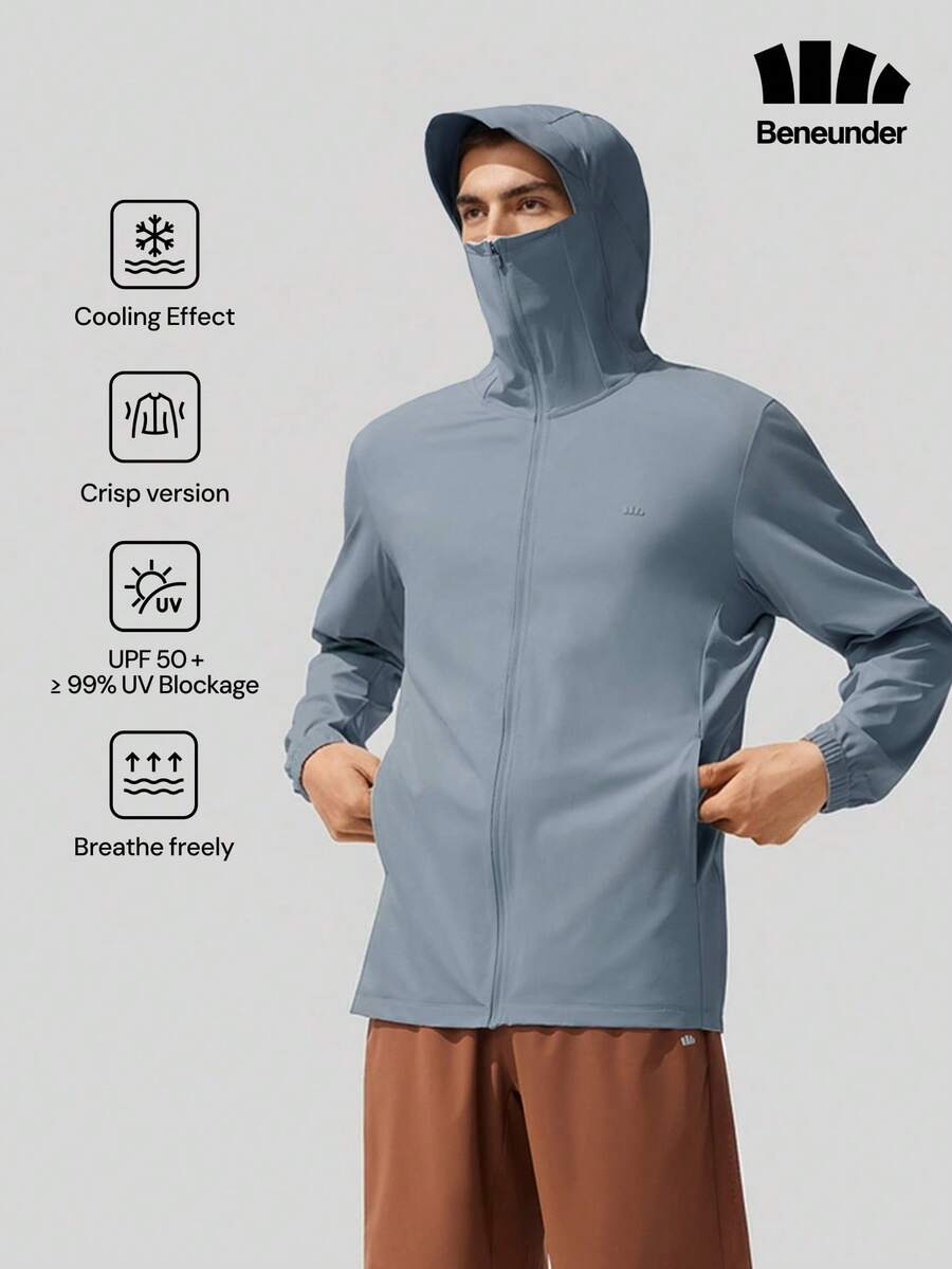 Beneunder Men's Cool-Touch Sun Protection Jacket (Regular Fit) AL936 - Dusty Blue - View 1