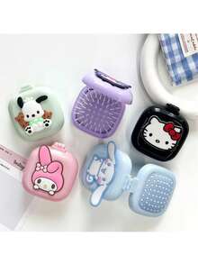 [Authorized] SANRIO Mini Foldable Portable Comb With Mirror - Lightweight Travel Comb And Makeup Mirror Integrated Scalp Massage Brush, Essential Gift For Outdoor Camping (Self-Assembly Required) - A - View 5