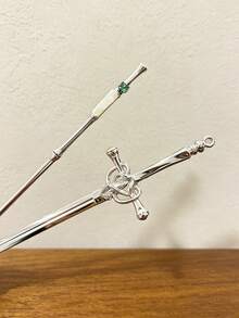 2件組小眾設計女款髮簪套組，日常與宴會後腦勺盤髮髮飾 - 彩色 - 查看 1