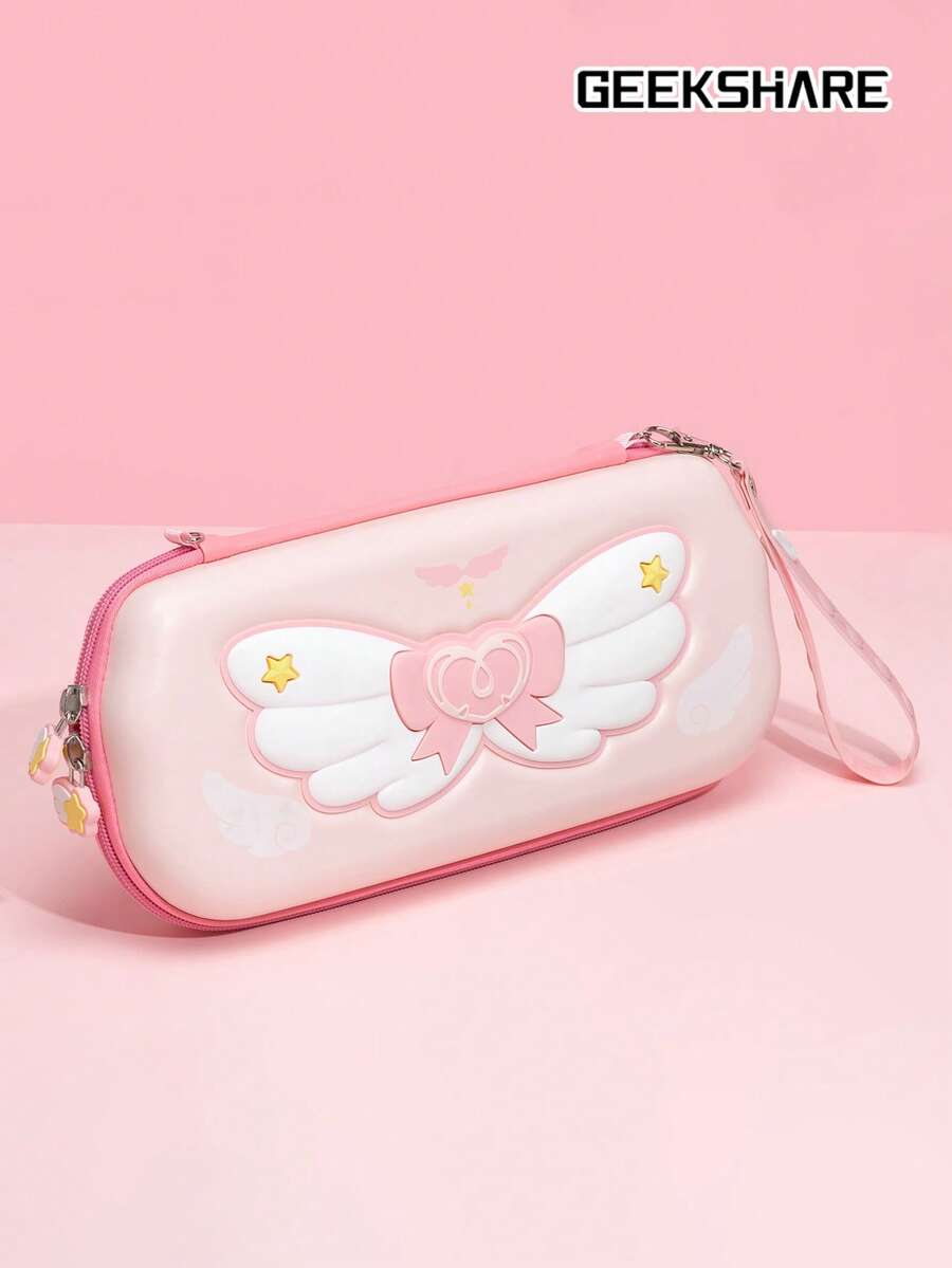 GeekShare Cute Star Wing Storage Bag Compatible With Switch 2017/Switch OLED, Suitable For Switch Console And Game Accessories - Pink - View 1
