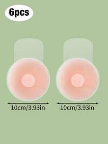 6pcs Women's Silicone Lift-Up Nipple Covers, Reusable Breast Pads, Self-Adhesive Invisible Silicone Nipple Covers, Suitable For Various Occasions - Multicolor - View 10