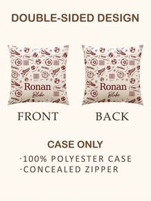 1pc Customizable Personalized Text Print Double-Sided Pillow Case, Suitable For Holiday Gifts, DIY Pattern Pillow Case, Gift For Family, Friends And Yourself - Multicolor - View 9