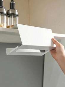 Stainless Steel Kitchen Paper Towel Holder, No-Drill Adhesive Installation, Space-Saving Cabinet Drawer Storage Rack, Rust-Proof Painted Design, Easy Paper Towel Dispensing, Home Office Kitchen Storage, Minimalist Design, Smooth Surface - Multicolor - View 5