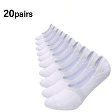 1/5/10 Pairs Men's Invisible Loafer Socks, Breathable & Durable, Summer Style, Plus Size - Multicolor - View 23