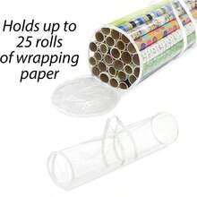 省空間聖誕包裝紙收納袋，附透明視窗與提把，防塵耐用，理想的收納方案，適合整理衣櫥內的節日用品，禮品包裝與收納 - 彩色 - 查看 5