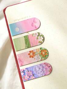 1pc Travel Fantasy Color Oil-Resistant Magnetic Bookmark, Cute Art Page Marker, Suitable For Reading Annotation And Back To School Season - Multicolor - View 3