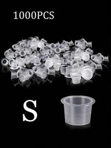 100/500/1000 piezas Tapas de Taza de Tinta de Tatuaje JellyfishPro (Con Base), Tazas de Tinta de Tatuaje Desechables, Juego de Suministros de Tatuaje - transparente - Ver 13