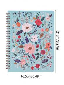 1pc Aesthetic Spiral Notebook, Cute Thick Inner Pages Diary, Unique Floral Design, Lined A5 Spiral Notebook, Suitable For School/University/Office, Perfect Gift Choice, Birthday, Back To School Season Gift - Multicolor - View 4