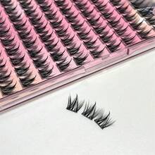 LIMEIKAI 100 Clusters Of Self-Adhesive Eyelashes, Curled And Slender Dog Style, 12mm Naturally Thickened Thin Strip Eyelashes, Self-Extending And Magnifying Double Eyes - C - View 7