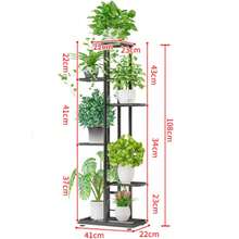 1pc Iron Flower Stand, Black, White Minimalist Fashion Plant Rack, Living Room, Balcony Decoration Shelf, 4-8 Layers Multi-Tier Storage Rack, Multi-Functional Storage Rack - Black - View 7