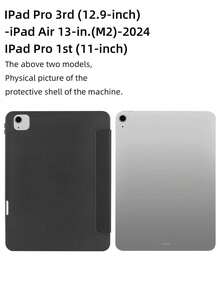 極簡筆記本風黑色筆槽保護殼，適用於 iPad Mini 6/Mini 7/9.7/10.2/10.5/Air 4/Air 5/10th/10.9/Pro 11"/Air 11(M2)/12.9/Pro 11 2024(M4)/Air 13(M3 2025)/Air 11-Inch(M3) 2025/(A16) 11 Inch 11th Generation 2025，9.7 與 10.2 為左側筆槽，其餘機型為右側筆槽，三折平板保護殼，TPU 軟邊全包防摔耐磨，蜂巢散熱，磁吸休眠，內置筆槽，不含筆 - 黑色 - 查看 11