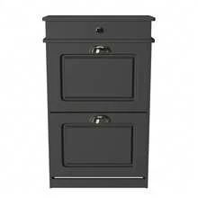 Schuhschrank für den Eingangsbereich – Lackierter Schuhschrank – Doppelschubladen mit großer Lagerkapazität – Stabile Struktur – Humanisierte Griffe – Schlichtes Design – 82 x 52 x 23 cm - Schwarz - Übersicht 8