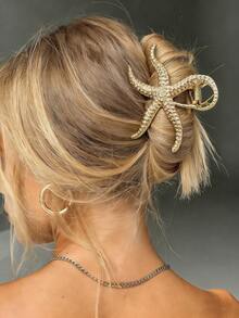 1pc Metal Starfish Hair Claw Boho Beach Hair Accessories For Women Summer Vacation Party Daily Wear Large Claw Clip - Multicolor - View 1