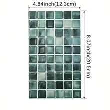 shiny home 10/30 Pieces Self-Adhesive 3D Mosaic Wall Stickers, Christmas Decorations, Waterproof & Heat Resistant, Ideal For Kitchen Backsplashes, Bathrooms, Living Rooms & RV Wall Renovation - Green - View 2