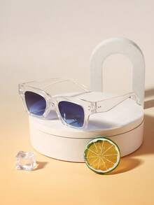 1pc Unisex Kids 6-10 Years Old Classic Casual Square Frame Fashion Glasses, Solid Color PC Frame, Soft Tinted Lenses, Lightweight Style, Suitable For Daily Outdoor Wear, Includes Glasses Case - Multicolor - View 10
