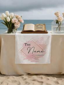 Customized Table Runner, Personalized Letter Initial And Date Design, Suitable For Graduation Party, Gift Table And Decoration, Can Add Your Text For Birthday, Anniversary Or Holiday Party - Multicolor - View 8