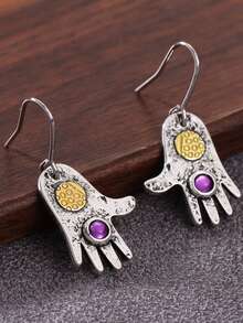 Hammered Texture Creative Earrings, Personalized For Women's Daily Wear And Gifting - Antique Silver - View 8