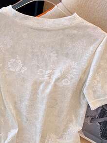 Women's Casual Minimalist Fresh Daily Commute Versatile Lightweight T-Shirt Summer - Beige - View 4