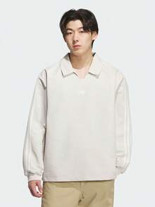 Adidas Originals 男士 RUGBY POLO 針織領長袖衫 TKH4517 - 米色 - 查看 1